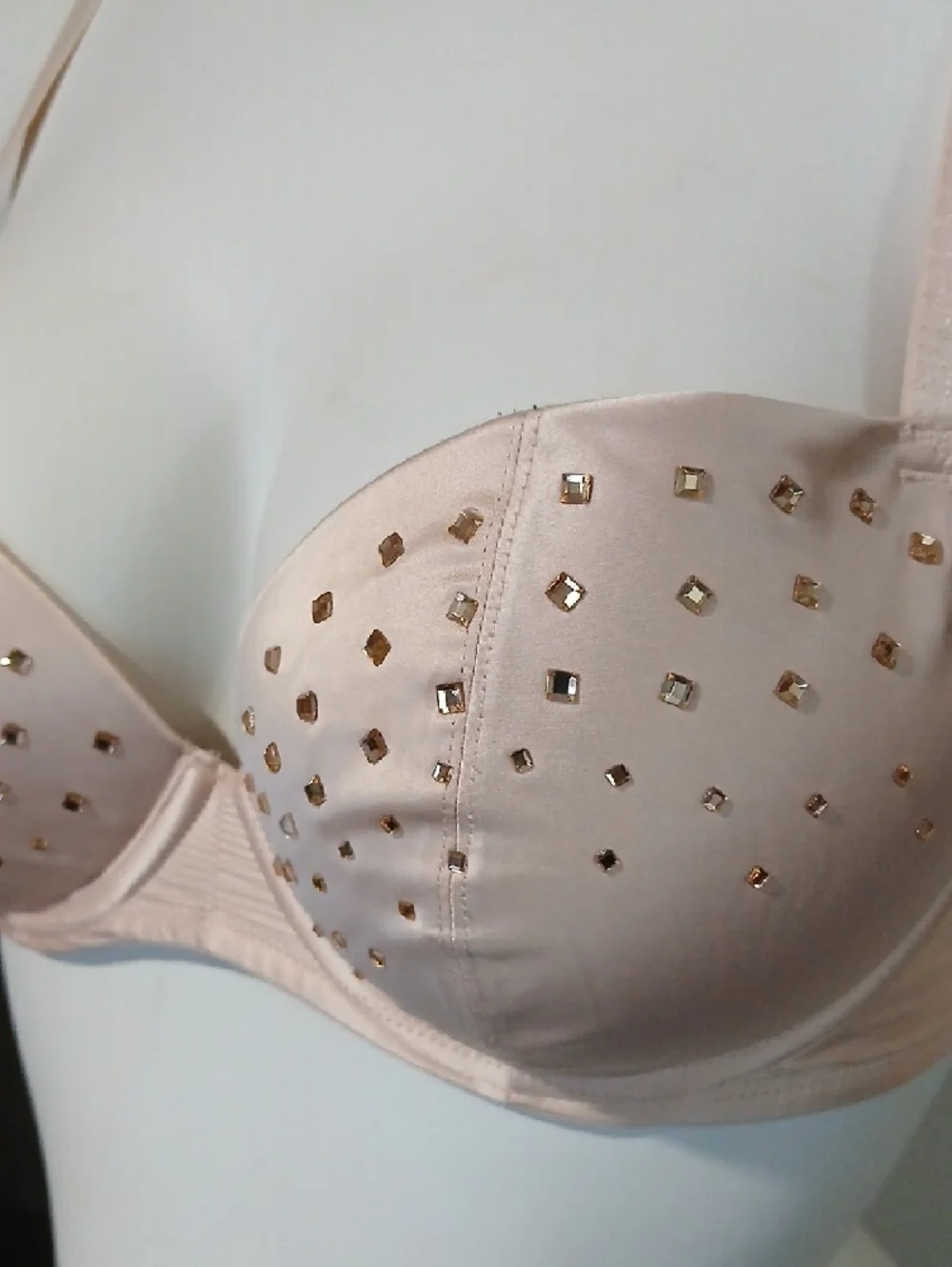 Aerie "REESE" LIMITED EDITION Nude Champagne Embellished Sexy Underwire Bra - Picture 3 of 16